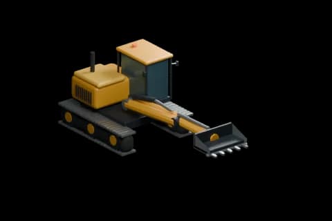 In-game excavator model