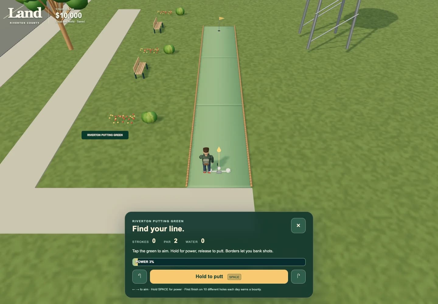 MINI-GOLF gameplay in Land