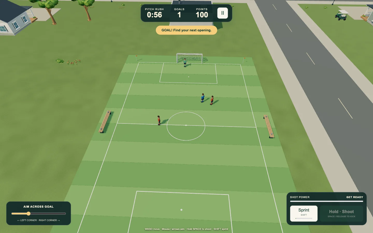 PITCH RUSH gameplay in Land